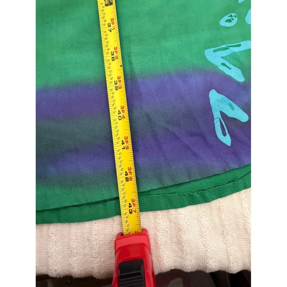Resort Wear Womensโ Tie Dye Shirt Dress Green Purple Rayon One Size Boho Midi - Picture 11 of 16
